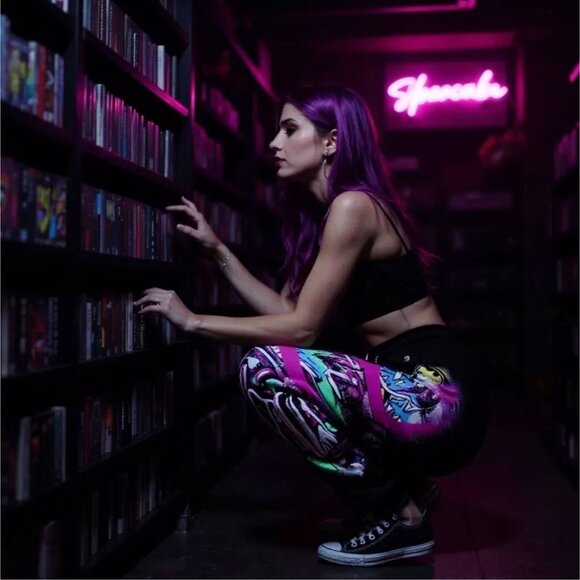 Batman Graffiti Sweatpants – by DC Black Pink Blue Graphic Streetwear Joggers M - Picture 6 of 6